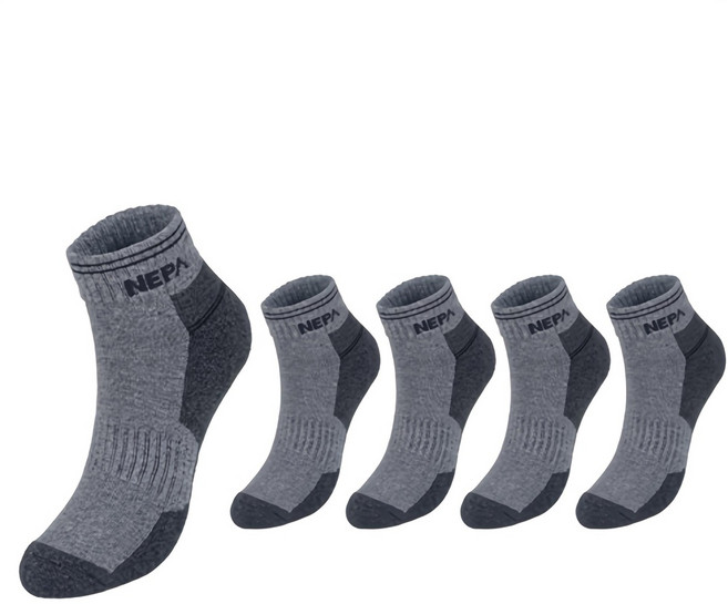 네파 남성용 어드벤처 쿠션 등산 단목 양말 5족 세트, 그레이(NPCABSXL-GR5), 1세트