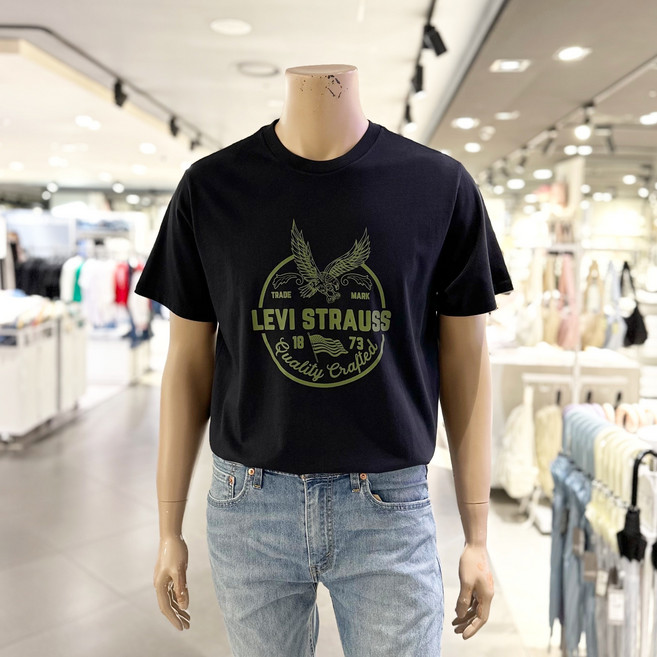 NC강서 리바이스 남여공용 빅로고 프린팅 반팔 티셔츠 오버핏 면100 (22491-1537)