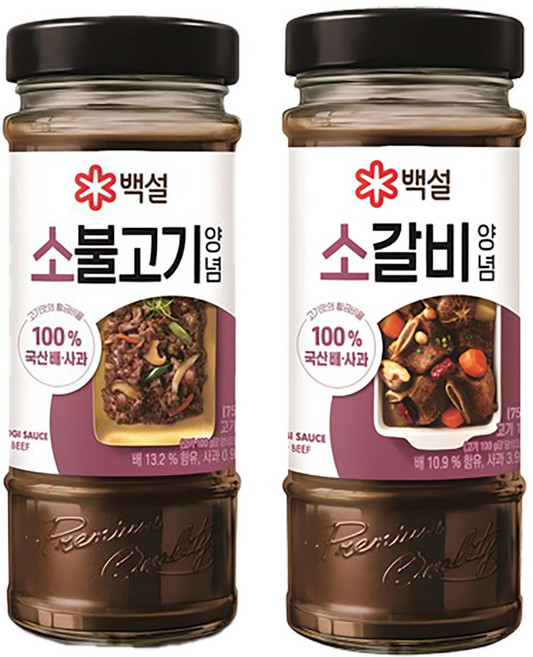 백설 소갈비양념 1+ 불고기양념1, 1세트, 500g