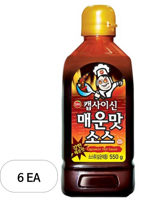 진미 캡사이신 매운맛 소스, 550g, 6개