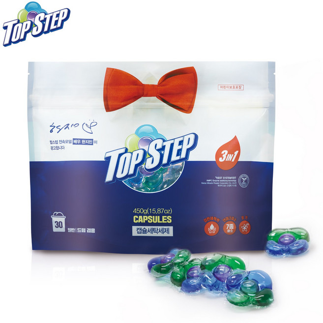 탑스텝 고농축 트리플 캡술세제 드럼 일반겸용 세탁세제, 30개입, 1개