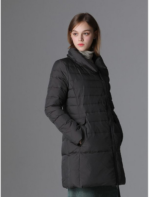 르오트 하이넥 슬림핏 패딩 코트