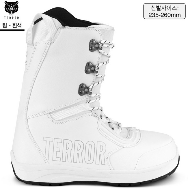 TERROR 스키 부츠 보온 미끄럼 방지 마모 속착 스노보드 부츠 스키 장비, 팀-화이트, 1개