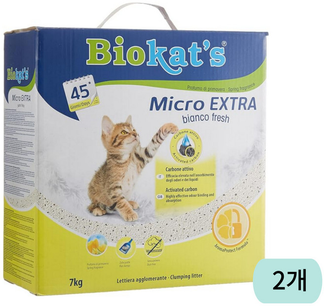 짐캣 바이오캣츠 마이크로 엑스트라 프레쉬 벤토나이트 고양이모래, extra  fresh, 2개, 7kg