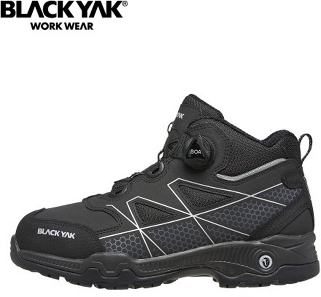 D 안전화 블랙야크 YAK-500D 다이얼 (6인치) 230~300mm 블랙 블랙야크안전화 발목 중단화 남자 여자 DO