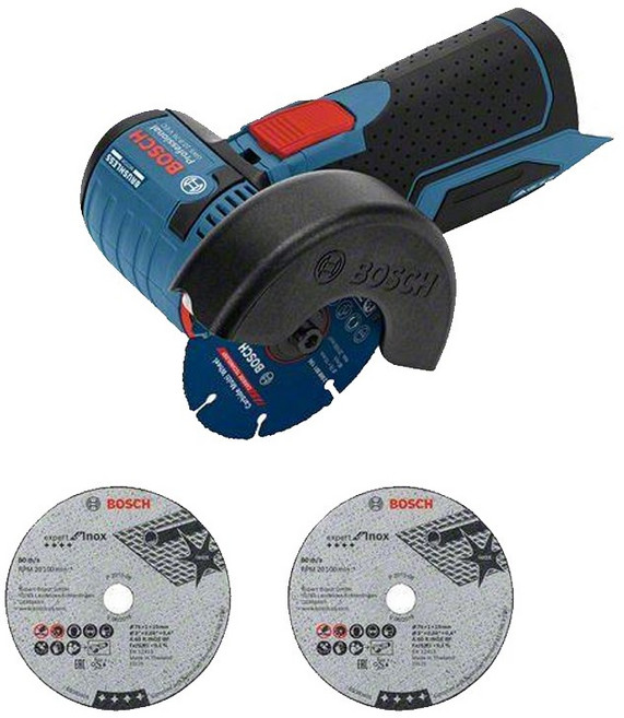 보쉬 GWS10.8-76V-EC 충전 그라인더 본체 76mm 절단석 멀티휠 포함, 1개