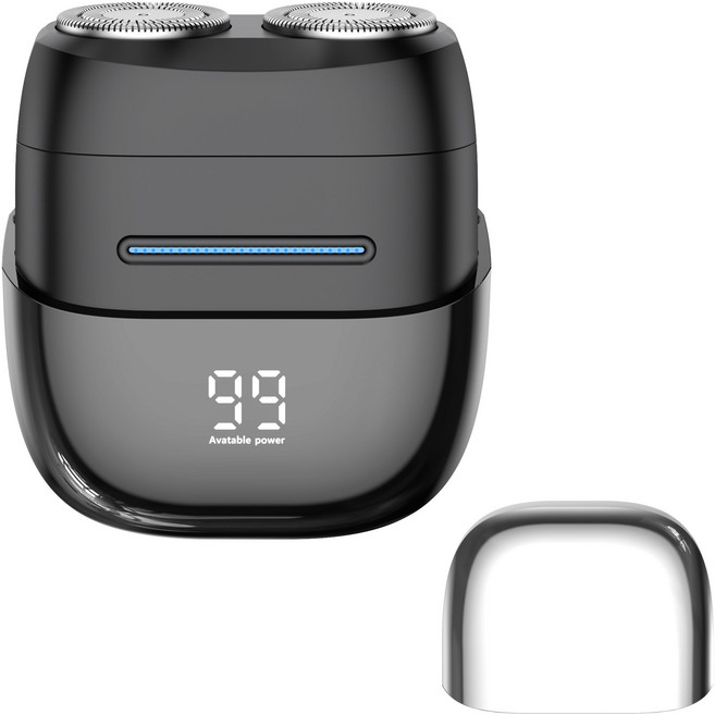 RUN기술 휴대용 미니 충전식 전기면도기 헤드 완전분리형 생활방수 잔량표시, 실버