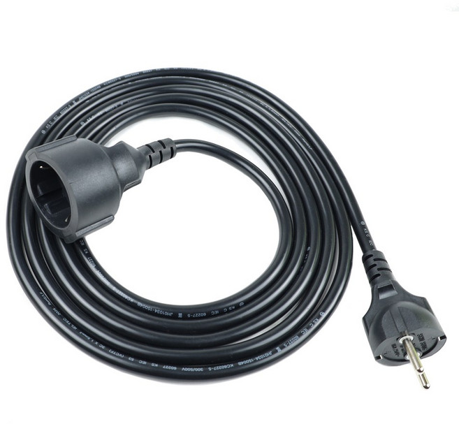 IT 다조아 전기 이동식 고용량 1구 연장선 케이블 리드선 멀티탭, 1개, 검정, 3m