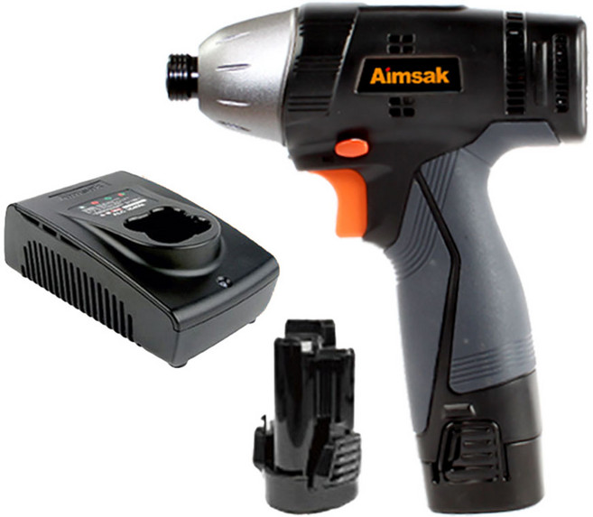 아임삭 충전 임팩 드릴 10.8V 2.0AH 배터리 2개 AI310M, 1세트