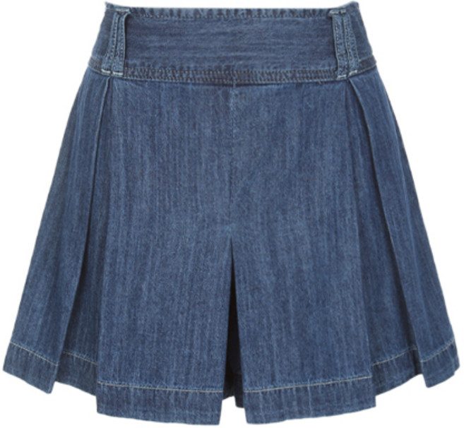 게스 여성 청바지 플리츠 치마바지 미디엄블루 YP2D6557