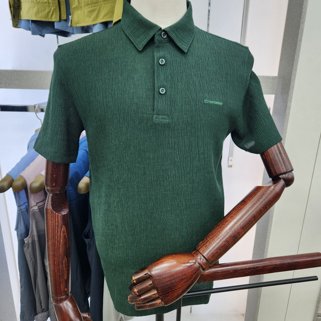 남성크로커다일 남성 주름지 반팔티