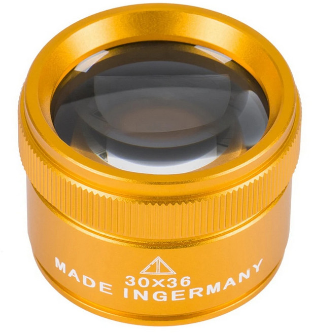 30X 36mm 확대경 K9 광학 렌즈 휴대용 루페 시계 동전 우표 보석 검사용, 1개, Gold