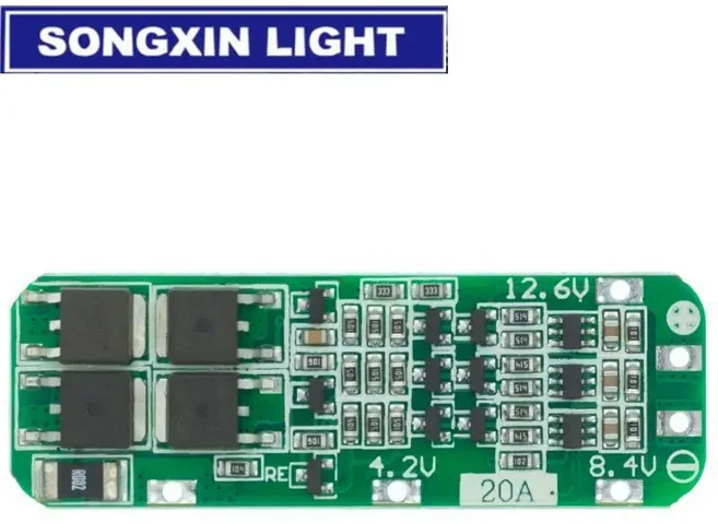 리튬 이온 배터리 충전기 보호 보드 18650 BMS 드릴 모터 3S 4S 20A 40A 60A 11.1V 12.6V 14.8V 16.8V 강화/밸런스, [01] 3S 20A Enhance, 1개