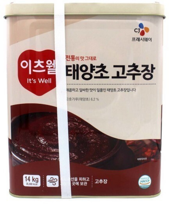 CJ 이츠웰 태양초 고추장 (캔)/무료배송, 14kg, 1개