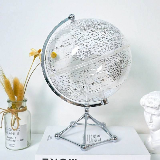 별자리 지구본 골든 글로브 팩 어스 HD 클럽 20cm 학생 투명 교육 실내 장식 선물., 03) White without lamp