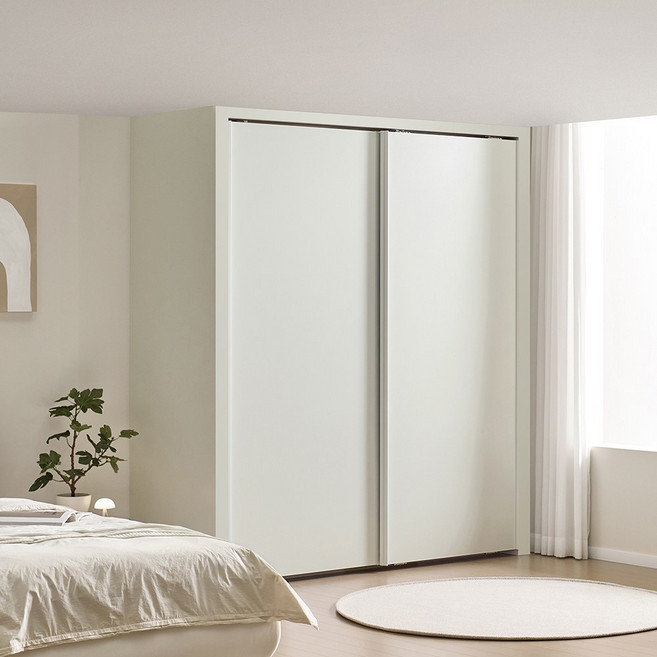보루네오 네오 작은방 슬라이딩 붙박이장 맞춤가구 230cm E0등급, 크림화이트 230cm