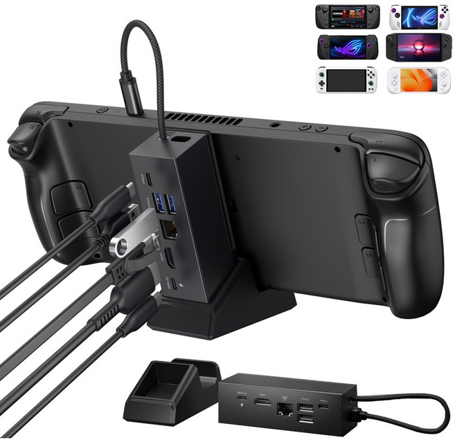 스팀덱 독 모듈러 도킹스테이션 JSAUX ROG ALLY 리전고 UMPC 호환, 1개