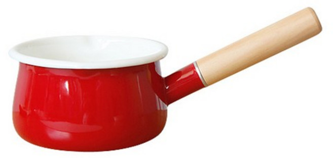 인덕션 법랑 우드핸들 편수 밀크팬, 15.3cm, RedColor, 5개
