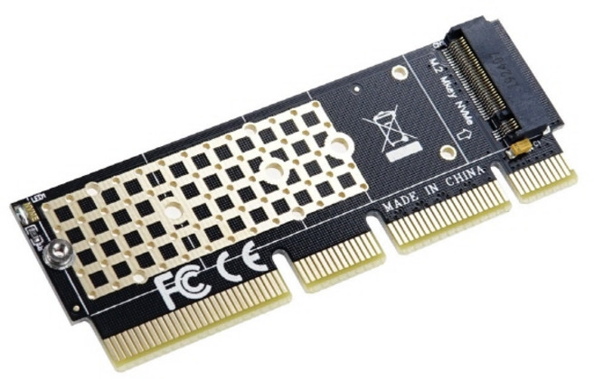 컴스 PCI Express 변환 컨버터 M.2 NVME SSD KEY M B+M to PCI-E 16x 변환 카드, SW571, 1개