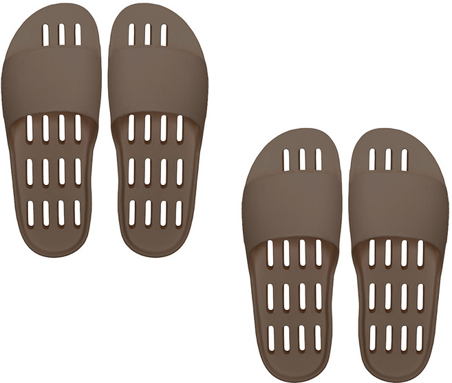 페이퍼플레인 논슬립 경량 발등낮은 실내화 베란다슬리퍼 욕실화 PP1570-1 1+1, 2세트, 초코