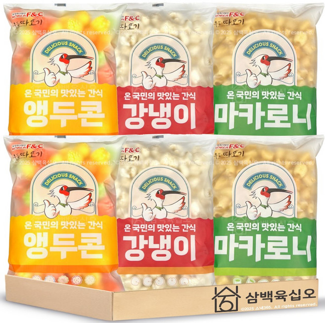 추억의간식 마카로니 70g 2개 + 강냉이 85g 2개 + 앵두콘 65g 2개 세트, 1개