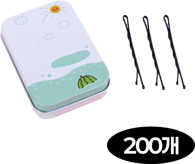 미하루 틴케이스 포함 200개 대용량 얇은 헤어 실핀