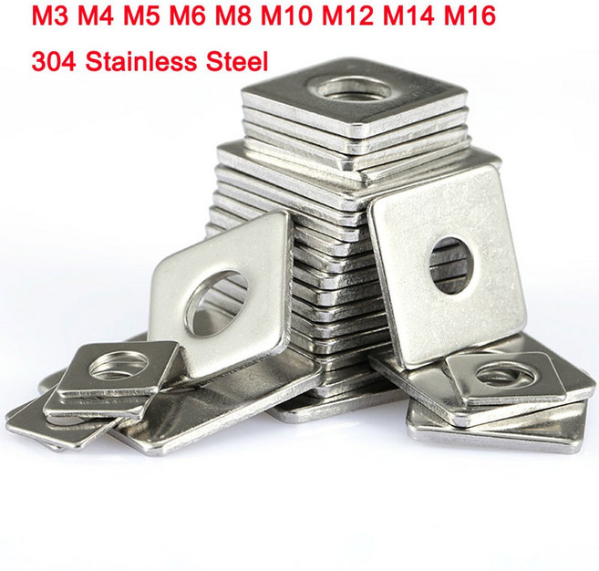 304 A2 스테인레스 스틸 스퀘어 플랫 와셔 패드 스페이서 개스킷 M3 M4 M5 M6 M8 M10 M12, 12 M6x30x2.0(2pcs)