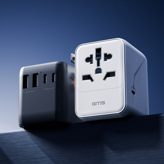 지티스 35W 초고속 여행용 멀티어댑터 2500W 고전력, 1개, 화이트(GT-350PW)