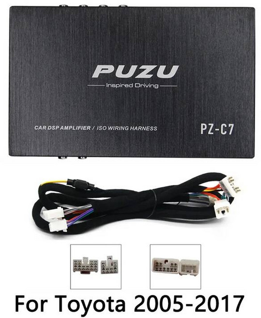 앰프 음향기기 오디오 음향시공 PUZU PZC7 배선 하네스 4X150W 자동차 DSP 증폭기 라디오 사운드 업그레이드 용 디지털 신호 프로세서, For Toyota-1