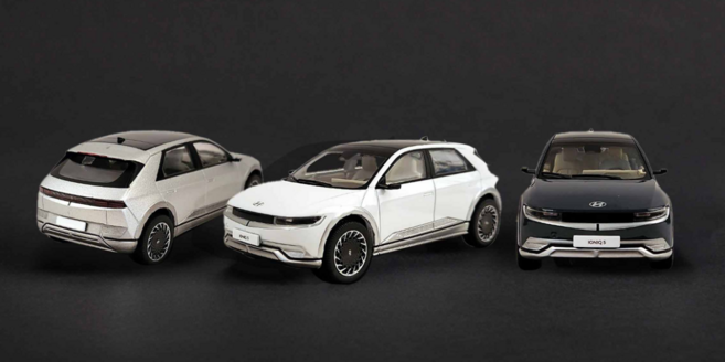 현대 아이오닉5 다이캐스트 피노비앤디 자동차 모형 1:43 모델카, 골드매트, 1개