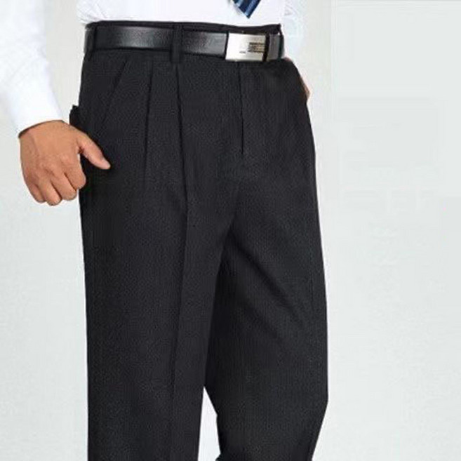 가을 겨울 남자 바지 심플 데일리 도톰 와이드 하이웨스트 정장 바지 캐주얼 기질 중년 아빠 팬츠 SJS