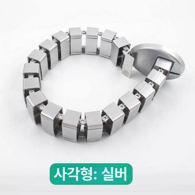 책상 전선덕트 정리 수납 회의테이블 컴퓨터 뱀튜브, 1개, 사각 실버 80cm