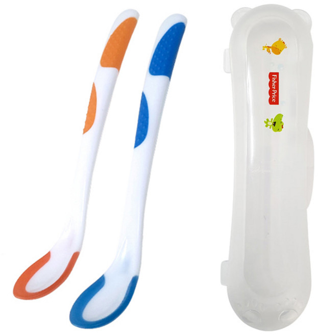 피셔프라이스 온도감지 이유스푼 2p + 전용케이스, 단일, 1개