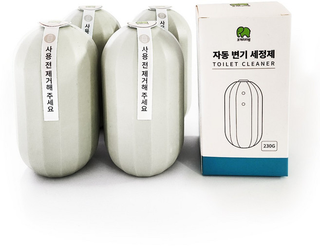 코끼리리빙 변기세정제 캡슐 자동 4개 (230gx4) 화이트 변기클리너 변기청소, 230g, 1세트