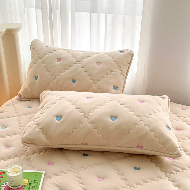 사랑 누빔 자수 방수 매트리스 커버