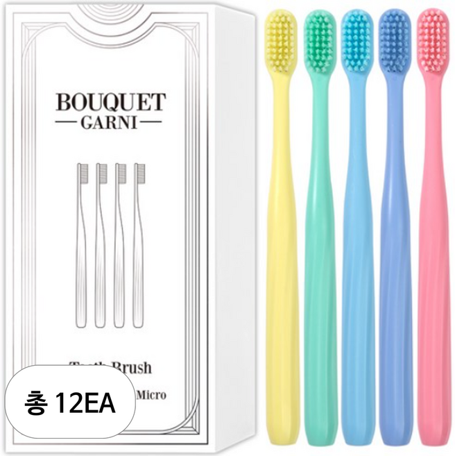 부케가르니 딥 클리어 2중 미세모 파스텔 칫솔, 20개입, 12개