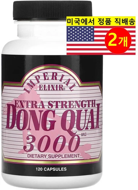 Imperial Elixir 엑스트라 스트렝스 동콰이 추출 3000mg Dong Quai, 2개, 120정 - 쿠팡