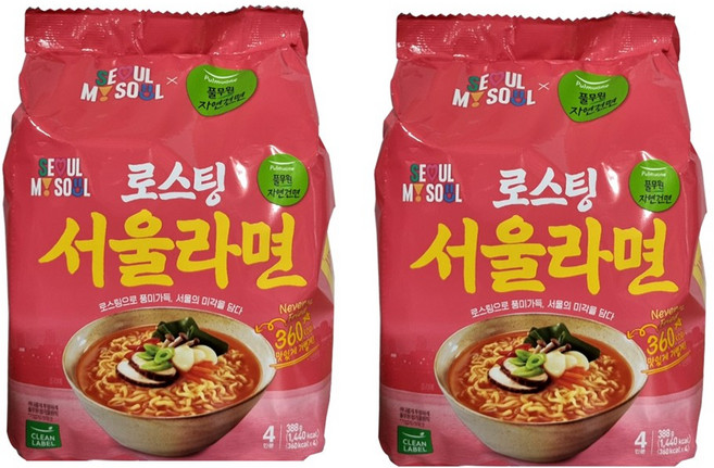 풀무원 로스팅 서울라면 388g 1봉지 (4개입) 자연 건면, 2개