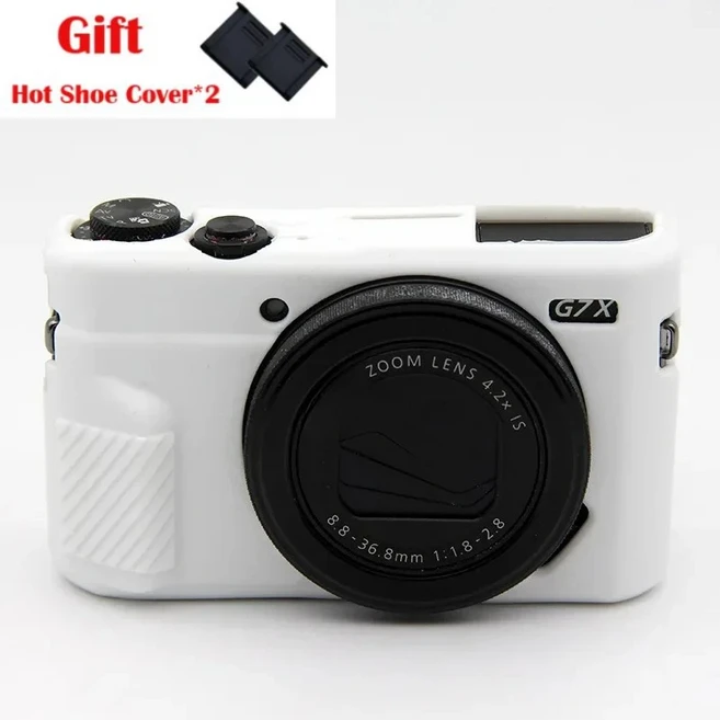 캐논 G7X markii/III 실리콘 케이스 스킨 커버 g7x2/g7x3 보호 카메라 슬리브 + 슈 커버, 07 White