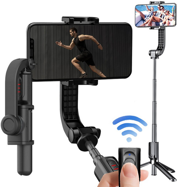 블루투스 짐벌 PRO mini Basic 스마트폰 무선 셀카봉 삼각대 거치대 리모컨포함 갤럭시 아이폰 고프로, 블루투스 짐벌 PRO 삼각대/셀카봉, 1개