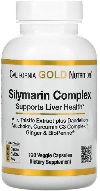 캘리포니아골드뉴트리션 실리마린 컴플렉스 서포트 리버 헬스 베지 캡슐, 120정, 1개