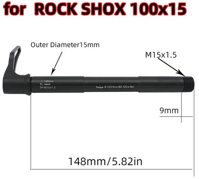 자전거 프론트 포크 스루 액슬 꼬치 로드 바이크 프레임 록 샥스 퀵릴리즈 레버 15X110, 01 100x15, 02 100x15, 1개