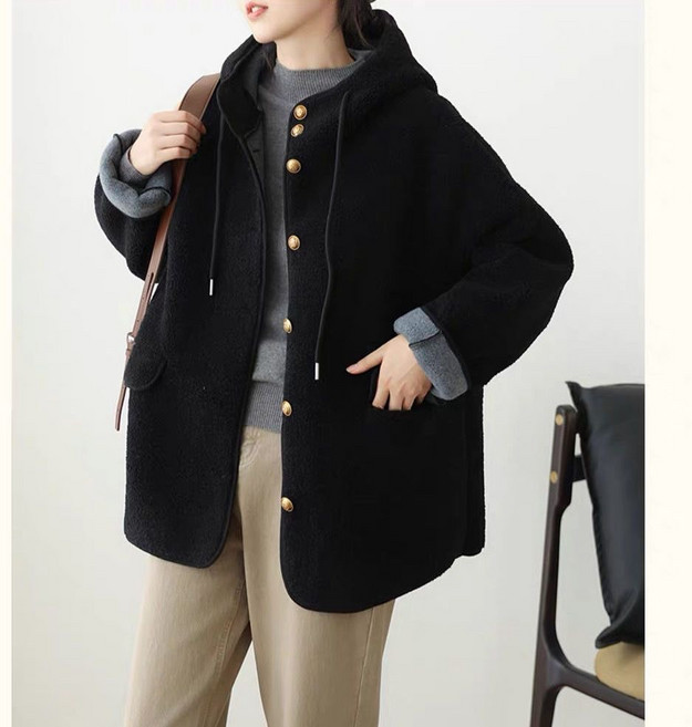 쩐쿠 여성 데일리 뽀글이 후드 점퍼 6628