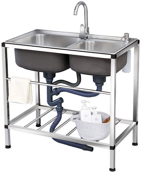 싱크대 스텐싱크대 간이싱크대 다용도 이동식싱크대 수전 세트, 1개