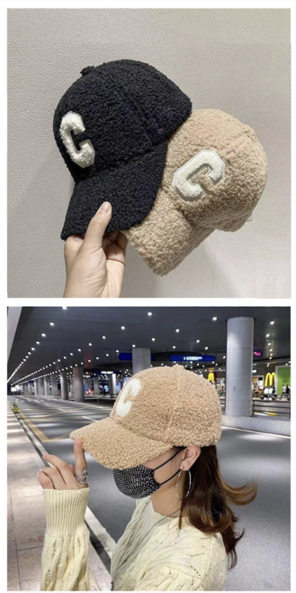 공팔삼일 C로고 모자 볼캡 포근하고 따뜻한 패션 겨울 방한 캡모자