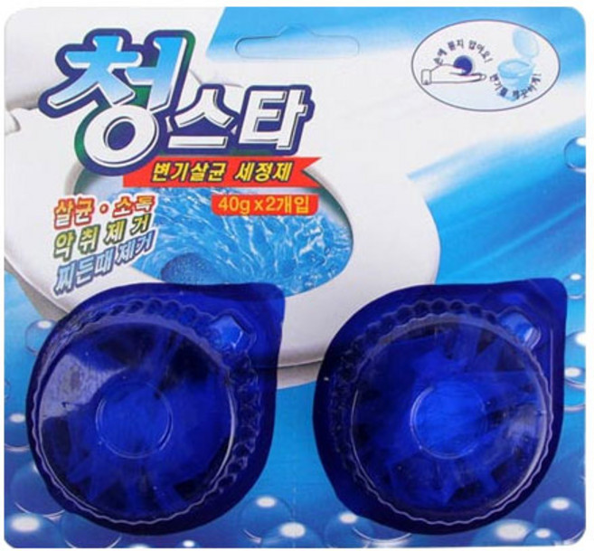 청스타40G 2P/청볼/변기세정제, 80g, 5개
