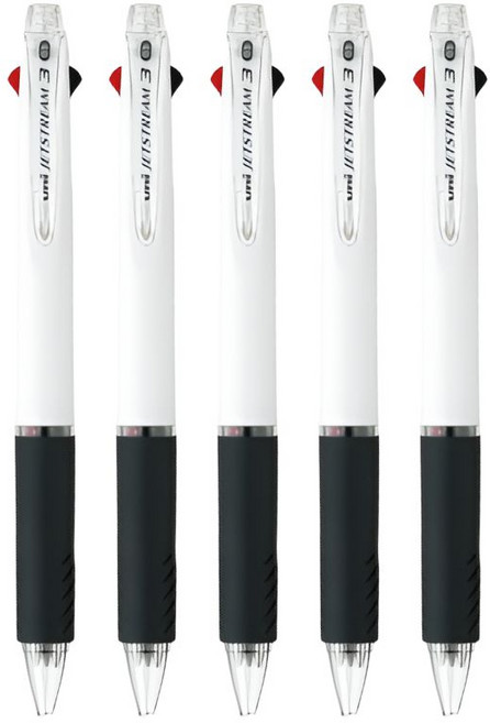 유니 제트스트림 3색 볼펜 0.5mm SXE3-400-05, 화이트, 5개