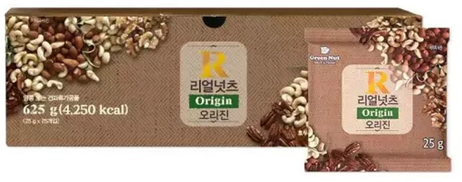 Q 리얼넛츠 오리진 25g 25봉, 25개