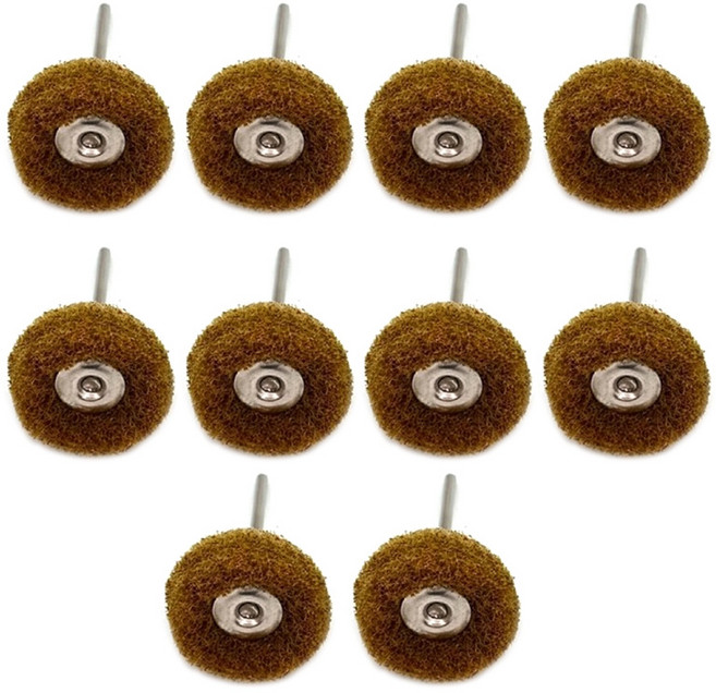 아이베란다 미니 드릴용 브러쉬 연마 샌딩 녹 제거, 노랑(#120), 10개