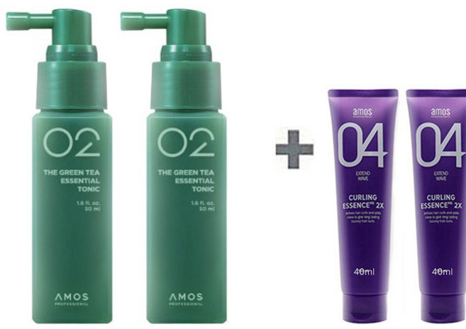 [리뉴얼] 아모스 녹차실감 에센셜 토닉 50ml x2(100ml) +휴대용 컬링 에센스 40ml x2(80ml) 증정, 1개